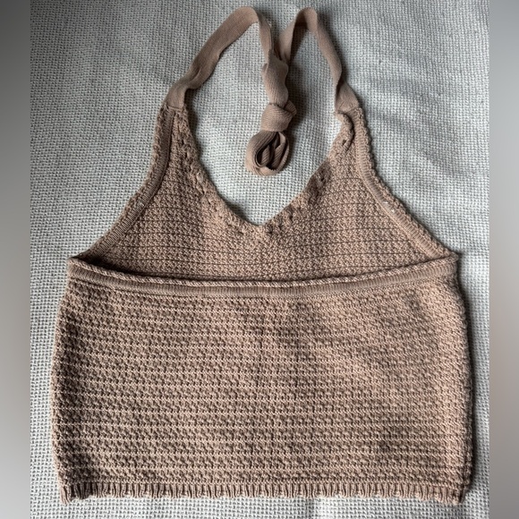 Sincerely Jules Tan Knit Camisole with Button Accents - Picture 3 of 3